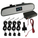 Car Reverse/Parking 4 Sensors Rear View Mirror (Black Reversing radar probe)