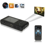 HD320X240 Super DLP Pico Pocket Projector up to 80 inch, Built-in MP4 Player with Remote Control, Support Mini SD Card