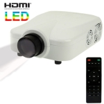 Personal Micro LED Projector with Remote Control, Built in Speaker, Support HDMI / VGA / TV / S-Video Input (White)