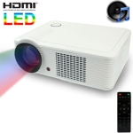 Multimedia LED Projector with Remote Control, Built in Speaker, Support Dual HDMI / VGA / S-Video Input (White)