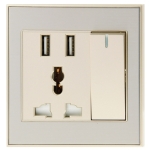 5 Way US Power Extension Socket, 2 x USB Ports & RJ11 Interface, Cable Length: 2m