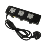3 Way UK Power Extension Socket with RJ11 Interface, Cable Length: 2m