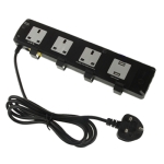 4 Way UK Power Extension Socket, 2 x USB Ports & RJ11 Interface, Cable Length: 2m