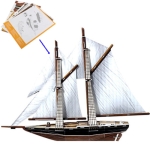3D Puzzle Sailing Model Card Kit (80pcs)