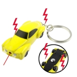 Electric Shock Mini Car Keychain with 2 LED Lights / Red Laser (Yellow)