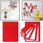 Rectangle Shaped DIY Adhesive Wall Sticker Decal Wallpaper House Interior Decor (Red)