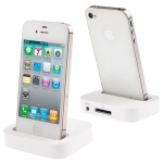 White Dock Cradle Charger Station with 3.5mm Line out for iPhone 4 & 4S