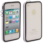 Bumper Frame TPU + PC Case with Keys for iPhone 4 & 4S (Black)