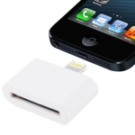 30 Pin Female to Lightning 8 Pin Male Adapter for iPhone 5, iPad mini, iPod touch 5 (White)