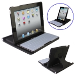 2 in 1 (Wireless Bluetooth Keyboard / 360 Degree Rotation Plastic Case Holder) for iPad 2