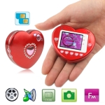 F520 Red, Heart-shaped, FM function Touch Screen Mobile Phone, Dual sim card Dual standby Dual cameras, Dual band, Network: GSM 900 / 1800MHZ, Valentines Gift
