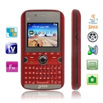 Q1 Red, Dual Sim cards Dual standby, QWERTY Keyboard, Analog TV (PAL/NTSC), JAVA Bluetooth FM function Mobile Phone, Quad band, Network: GSM850/ 900 / 1800/ 1900MHZ