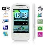HI7 White, Analog TV(PAL/NTSC/SECAM), Wifi JAVA Bluetooth FM function Touch Screen Mobile Phone, Dual Sim cards Dual standby, Quad band, Network: GSM850/ 900 / 1800/ 1900MHZ