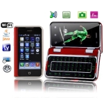 T6000, Dual Touch Screens with Keyboard, Analog TV (SECAM/PAL/NTSC) & WIFI & JAVA, Bluetooth FM Function Touch Screen Mobile Phone, Dual Sim cards Dual Standby Dual cameras, Quad band, Network: GSM850/ 900 / 1800/ 1900MHZ (Red)