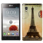 Eiffel Tower Pattern Plastic Case for LG Optimus P760 / L9