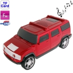 Music Car Style Card Reader Speaker with FM Radio and LED Light, Size: 210 x 92 x 90mm (Scarlet Red)