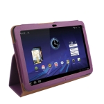 Leather Case with Holder for Motorola Xoom (Purple)