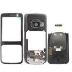4 in 1 (Mirror + Former Shell + Battery Cover + Small Parts) for Nokia N73, with logo (Black)