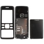 3 in 1 (Metal Front Shell + Metal Back Cover+ Battery Cover) for Nokia 6300, with logo (Black)