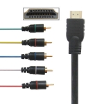 1080p Gold HDMI to 5 RCA Audio Video AV Component Cable, length: 1.5m (Gold Plated)