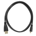 Black Micro HDMI Male to HDMI Male Cable, Length: 1.5M (Gold Plated)