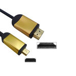 1.4 Version, HDMI 19Pin to Micro HDMI Cable,Support Ethernet,HD TV/Xbox 360/PS3 etc,Length:1.8m (Gold Plated)