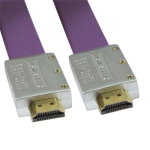 1.4 Version, HDMI to HDMI 19Pin Flat Cable, Support Ethernet, 3D, 1080P, HD TV / Xbox 360 / PS3 etc, Length: 1.8m (Gold Plated)
