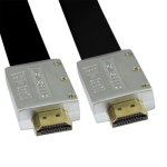 1.4 Version, HDMI to HDMI 19Pin Flat Cable, Support Ethernet, 3D, 1080P, HD TV / Xbox 360 / PS3 etc, Length: 3.0m (Gold Plated), Black