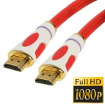 1.4 Version, HDMI to HDMI 19Pin Cable, Support Ethernet, 3D, HD TV / XBOX 360 / PS3 etc, Length: 1.5m (Gold Plated), Red
