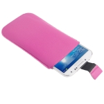 Leather Case with Pull Tab for Samsung Galaxy SIII / i9300, Galaxy S 4 / i9500, Galaxy Primier / i9260, Galaxy Nexus / i9250 / Nexus Prime / i515 (Magenta)
