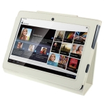 Leather Case with Holder for Sony Tablet S / S1 (White)