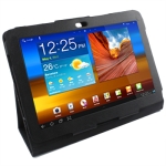 Leather Case with Holder for Samsung Galaxy Tab P5100 (Black)
