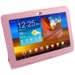 Leather Case with Holder for Samsung Galaxy Tab P5100 (Pink)