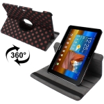 Dot Style 360 Degree Rotatable Leather Case with Holder for Samsung Galaxy Tab 10.1 / P7500 / P7510 (Scarlet Red)