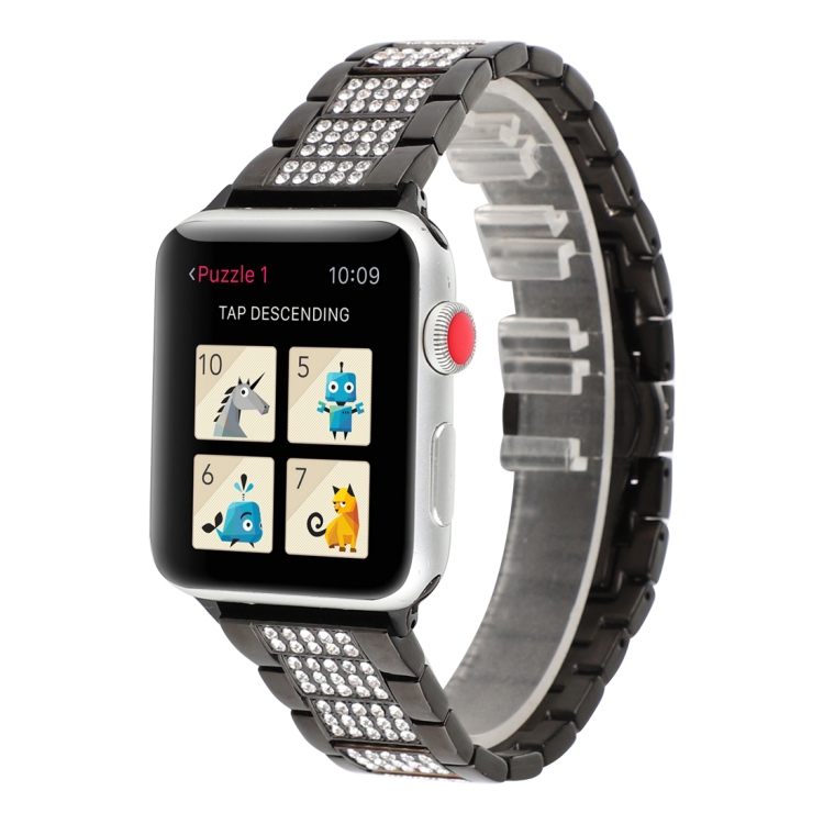 Three beads with Diamond Watch Strap for Apple Watch Series 5 & 4 & 3 & 2 & 1 38mm & 40mm(Black)
Three beads with Diamond Watch Strap for Apple Watch Series 5 & 4 & 3 & 2 & 1 38mm & 40mm(Black)