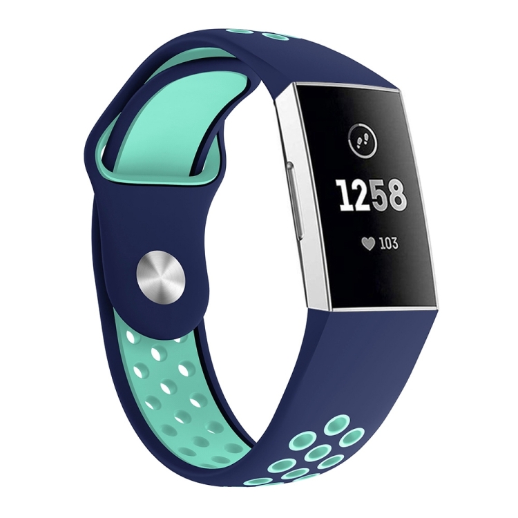 Two-color Round Hole Silicone Wrist Strap Watch Band for Fitbit Charge 3, Wrist Strap Size:145-210mm (Blue Green)
Two-color Round Hole Silicone Wrist Strap Watch Band for Fitbit Charge 3, Wrist Strap Size:145-210mm (Blue Green)