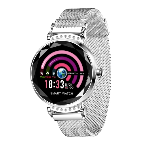 

H2 1.04 inch IPS Color Screen Women Smartwatch IP67 Waterproof, Support Call Reminder /Heart Rate Monitoring /Blood Pressure Monitoring/Sleep Monitoring/Predict Menstrual Cycle Intelligently (Silver Grey)