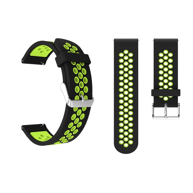 Metal Buckle Two-color Round Hole Silicone Wrist Strap Watch Band for Galaxy Watch Active 20mm (Black + Green)
Metal Buckle Two-color Round Hole Silicone Wrist Strap Watch Band for Galaxy Watch Active 20mm (Black + Green)