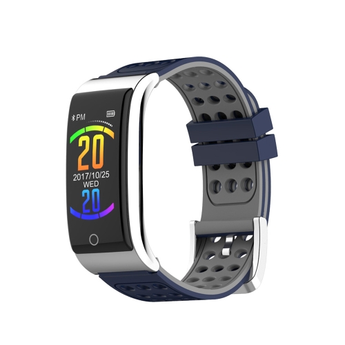 

E08 0.96 inches OLED Color Screen Smart Bracelet IP67 Waterproof, Support Call Reminder /Heart Rate Monitoring /Sleep Monitoring /Blood Pressure Monitoring /Electrocardiogram Diaplay (Gray Blue)