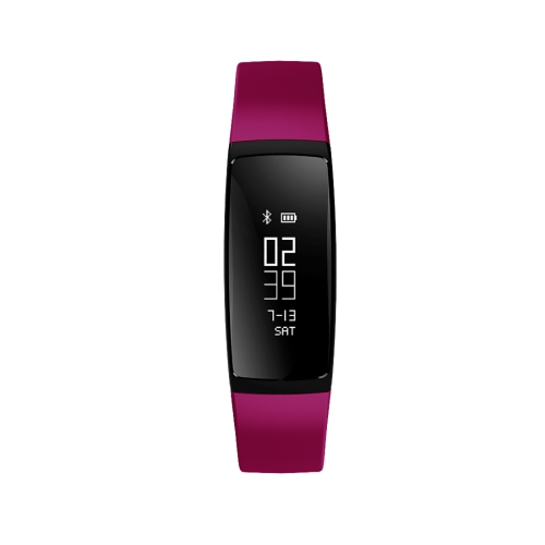 

V07 0.87 inch OLED Screen IP67 Waterproof Bluetooth 4.0 Smart Bracelet Watch Phone with Blood Pressure / Heart Rate / Sleep Monitor & Pedometer & Arrhythmia Alarm & Call Message SYNC Reminder & Time / Date Display & Alarm Function, TPU Band (Magenta)