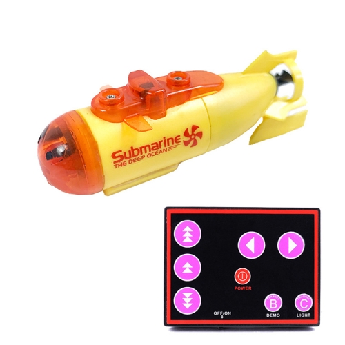 

Small Mini Remote Control Submarine Remote Control Boat Children Novelty Summer Water Toys (Yellow)