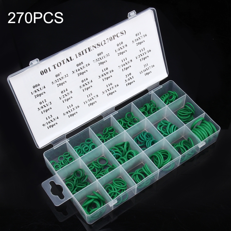 270 PCS Car Auto Vehicle 18 Sizes Assortment Kit Air Conditioning HNBR Seal O-Ring Set
270 PCS Car Auto Vehicle 18 Sizes Assortment Kit Air Conditioning HNBR Seal O-Ring Set