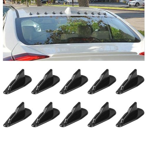 

10 PCS Universal Car Black Shark Fin Diffuser Vortex Generator Roof Spoiler