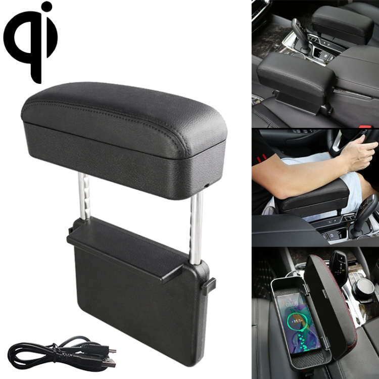 Universal Car Wireless Qi Standard Charger PU Leather Wrapped Armrest Box Cushion Car Armrest Box Mat with Storage Box (Black)
Universal Car Wireless Qi Standard Charger PU Leather Wrapped Armrest Box Cushion Car Armrest Box Mat with Storage Box (Black)
