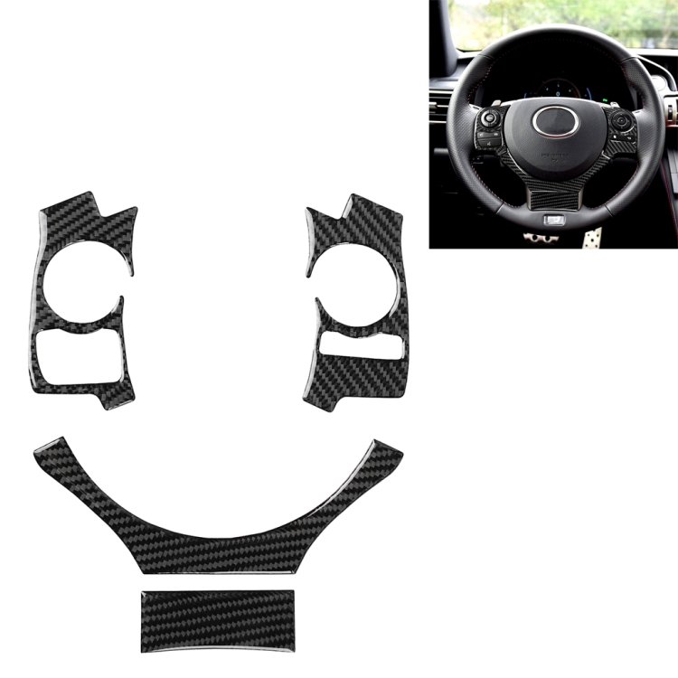 4 in 1 Car Carbon Fiber Steering Wheel Button Decorative Sticker for Lexus IS250 NX200 200t 300h, Left and Right Drive Universal
4 in 1 Car Carbon Fiber Steering Wheel Button Decorative Sticker for Lexus IS250 NX200 200t 300h, Left and Right Drive Universal