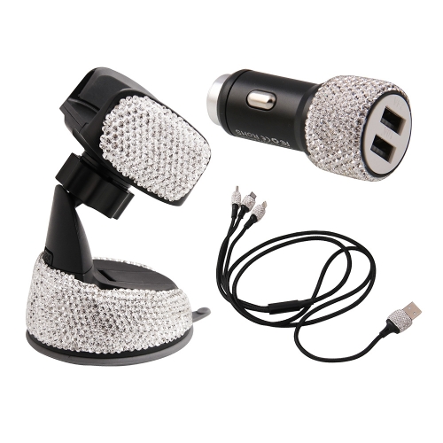 3 in 1 Diamond Car Phone Holder Bracket + Charging Cable + Charger with Safety Hammer
3 in 1 Diamond Car Phone Holder Bracket + Charging Cable + Charger with Safety Hammer
