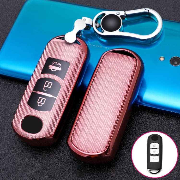 For Mazda Smart 3-button Car TPU Key Protective Cover Key Case with Key Ring (Pink)
For Mazda Smart 3-button Car TPU Key Protective Cover Key Case with Key Ring (Pink)