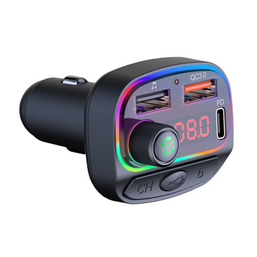 C14 Multifunctional Car Dual QC3.0+PD18W USB Charger Bluetooth FM Transmitter with Atmosphere Light
C14 Multifunctional Car Dual QC3.0+PD18W USB Charger Bluetooth FM Transmitter with Atmosphere Light