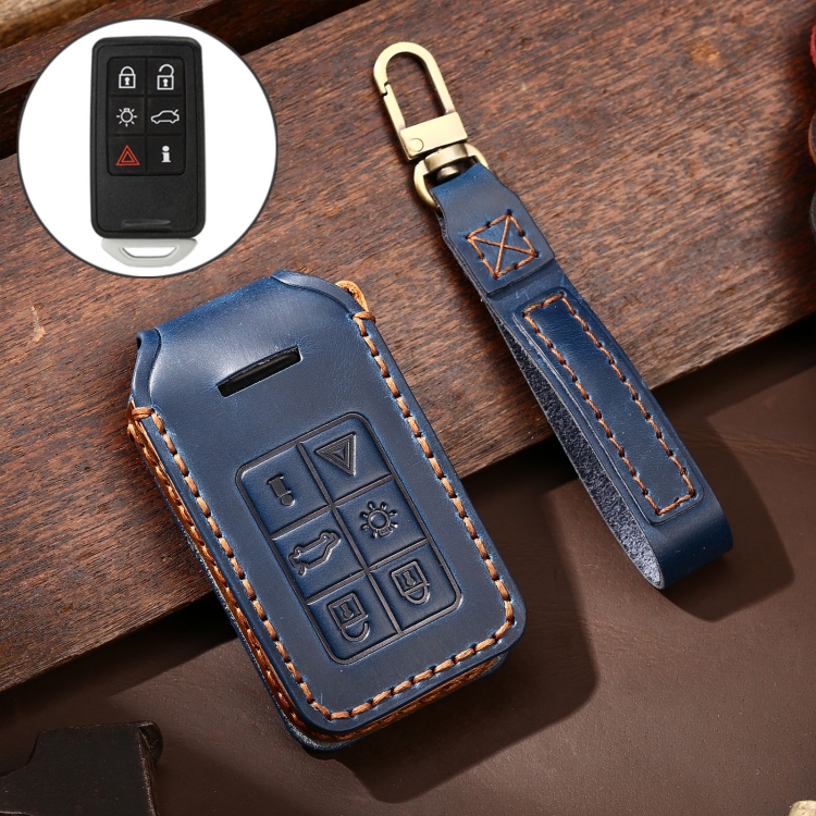 Hallmo Car Cowhide Leather Key Protective Cover Key Case for Volvo 6-button (Blue)
Hallmo Car Cowhide Leather Key Protective Cover Key Case for Volvo 6-button (Blue)