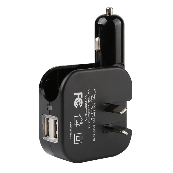 SL-608 2 in 1 2.1A Dual USB Travel Charger Foldable Car Charger, AU Plug(Black)
SL-608 2 in 1 2.1A Dual USB Travel Charger Foldable Car Charger, AU Plug(Black)